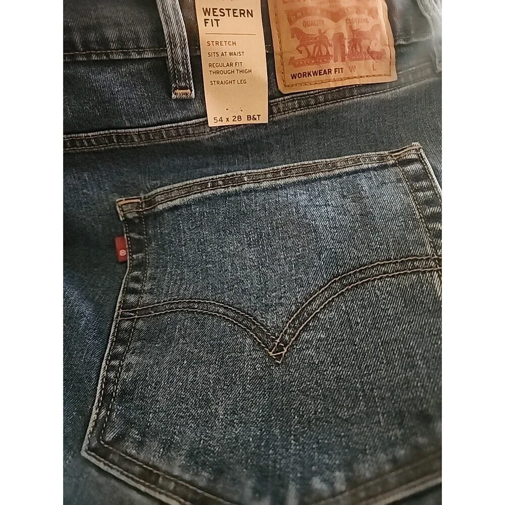 Levi's Western Workwear Fit Jeans Stretch Big & Tall 54x28 NWT New Denim‎ L100